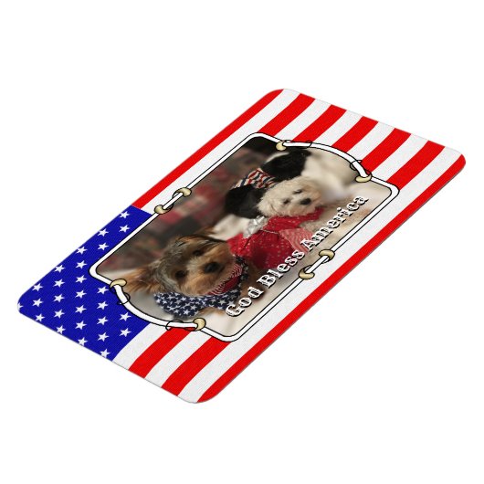 Custom Photo Lijst USA American Flag Patriotic Fun Magneet (Linkerzijde)