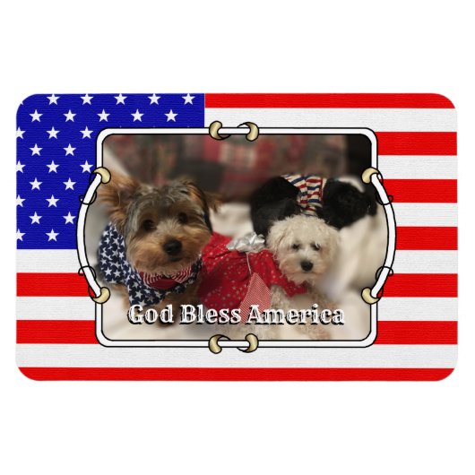 Custom Photo Lijst USA American Flag Patriotic Fun Magneet (Horizontaal)