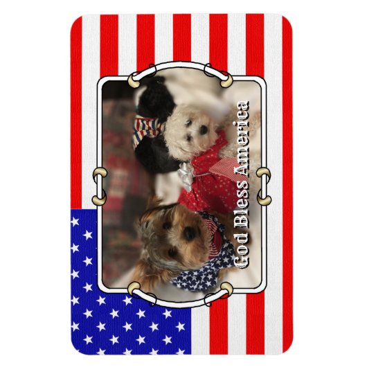 Custom Photo Lijst USA American Flag Patriotic Fun Magneet (Verticaal)