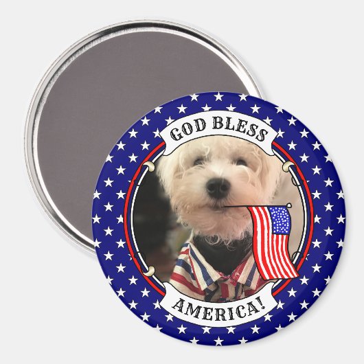 Custom Photo Lijst USA American Flag Patriotic Fun Magneet (Voorkant / Achterkant)