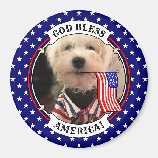 Custom Photo Lijst USA American Flag Patriotic Fun Magneet (Voorkant)