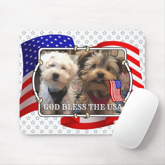 Custom Photo Lijst USA American Flag Patriotic Fun Muismat (Met muis)