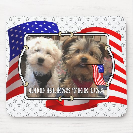 Custom Photo Lijst USA American Flag Patriotic Fun Muismat (Voorkant)