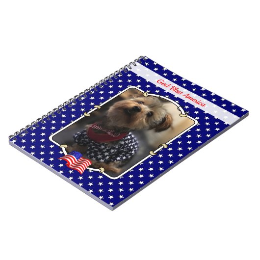 Custom Photo Lijst USA American Flag Patriotic Fun Notitieboek (Linkerzijde)
