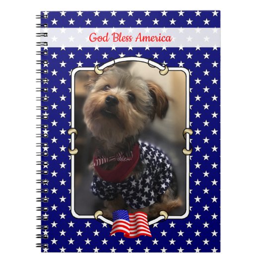 Custom Photo Lijst USA American Flag Patriotic Fun Notitieboek (Voorkant)