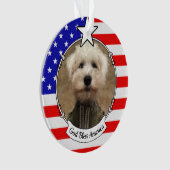 Custom Photo Lijst USA American Flag Patriotic Fun Ornament (voorkant)
