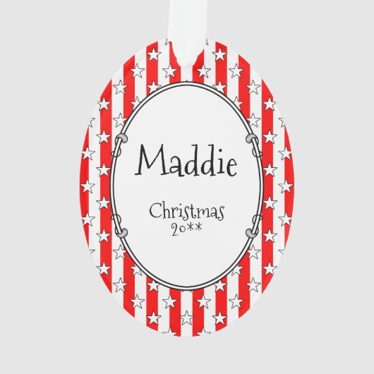 Custom Photo Lijst USA American Flag Patriotic Fun Ornament (achterkant)