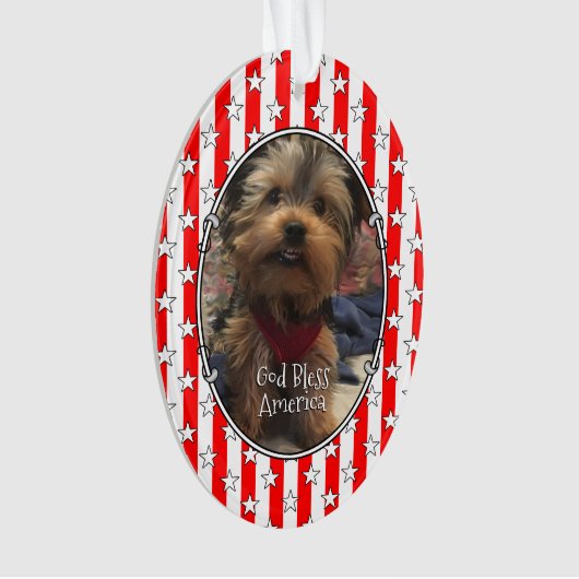 Custom Photo Lijst USA American Flag Patriotic Fun Ornament (voorkant)