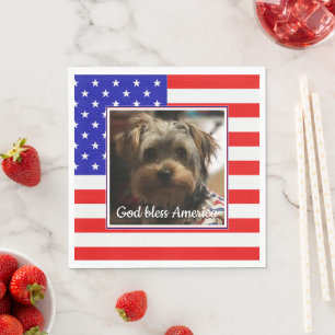 Custom Photo Lijst USA American Flag Patriotic Fun Servet