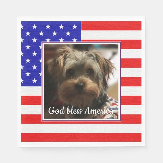Custom Photo Lijst USA American Flag Patriotic Fun Servet (Voorkant)
