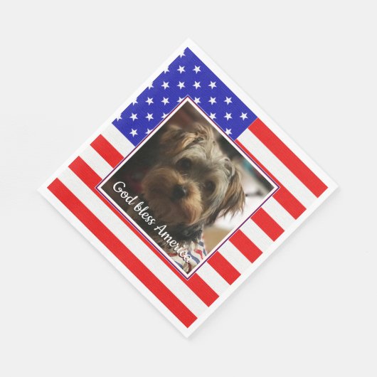 Custom Photo Lijst USA American Flag Patriotic Fun Servet (Hoek)