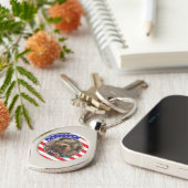 Custom Photo Lijst USA American Flag Patriotic Fun Sleutelhanger (Zijkant)