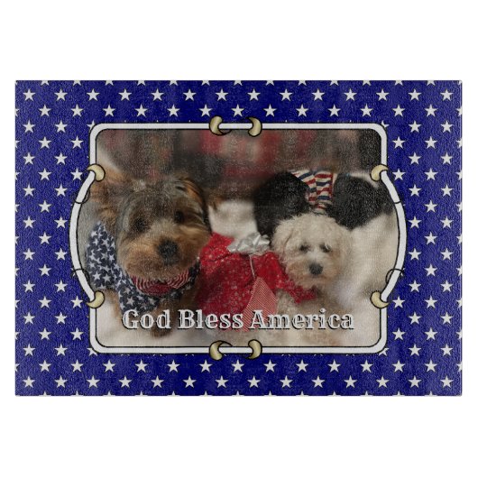 Custom Photo Lijst USA American Flag Patriotic Fun Snijplank (Voorkant)