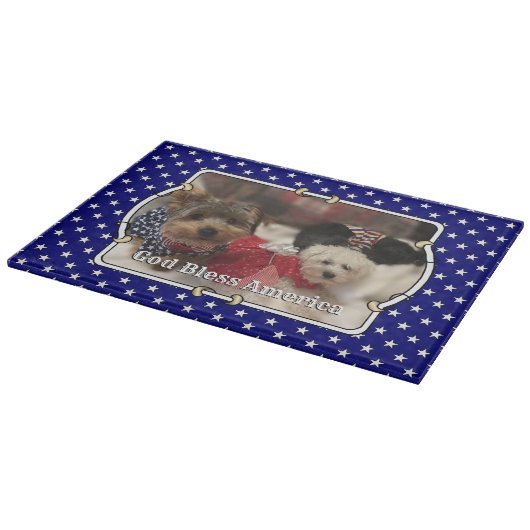 Custom Photo Lijst USA American Flag Patriotic Fun Snijplank (Hoek)