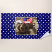 Custom Photo Lijst USA American Flag Patriotic Fun Strandlaken (Voorkant)
