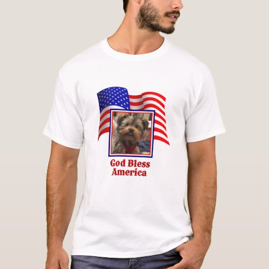 Custom Photo Lijst USA American Flag Patriotic Fun T-shirt (Voorkant)