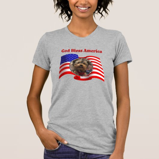Custom Photo Lijst USA American Flag Patriotic Fun T-shirt (Voorkant)
