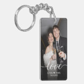 Custom Photo Love script Wedding gunsten Sleutelhanger (Voorkant Links)