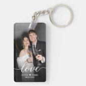 Custom Photo Love script Wedding gunsten Sleutelhanger (achterkant)