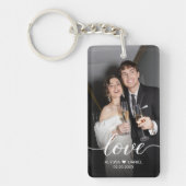 Custom Photo Love script Wedding gunsten Sleutelhanger (Voorkant)