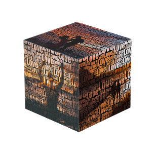 Custom Photo Love Typografie Kubus