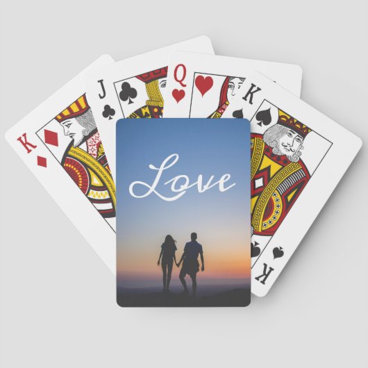 Custom Photo Love Vriendin Boyfriend Script Pokerkaarten (Achterkant)