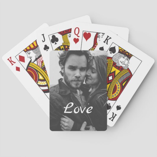 Custom Photo Love Vriendin Boyfriend Script Pokerkaarten (Achterkant)
