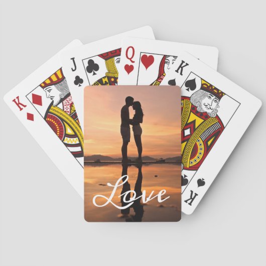 Custom Photo Love Vriendin Boyfriend Script Pokerkaarten (Achterkant)