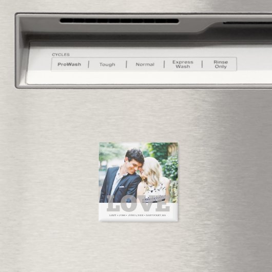 Custom Photo Love Wedding Favor Magneet (Insitu (Vaatwasser))