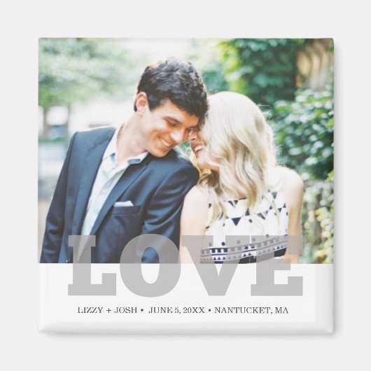 Custom Photo Love Wedding Favor Magneet (Voorkant)