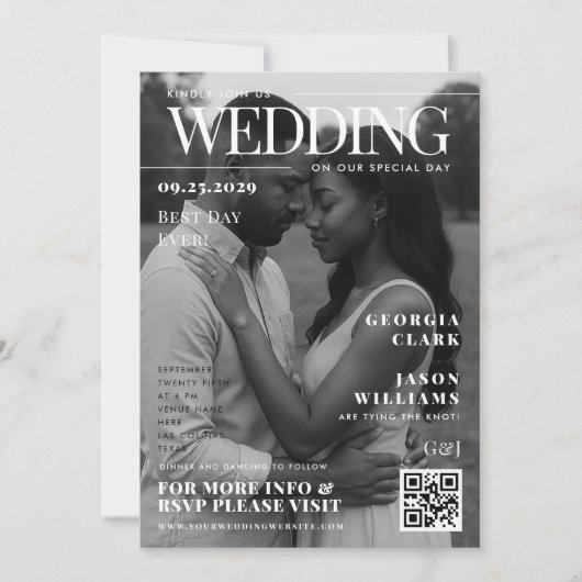 Custom Photo Magazine Hoesje Unique Wedding Kaart (Voorkant)