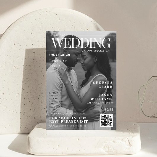 Custom Photo Magazine Hoesje Unique Wedding Kaart