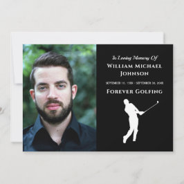 Custom Photo Memorial Funeral Forever Golfing Bedankkaart