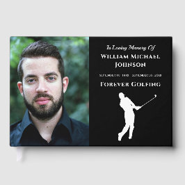 Custom Photo Memorial Funeral Forever Golfing Gastenboek