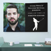 Custom Photo Memorial Funeral Forever Golfing Spandoek (Beurs)