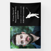 Custom Photo Memorial Funeral Forever Golfing Spandoek (Verticaal)