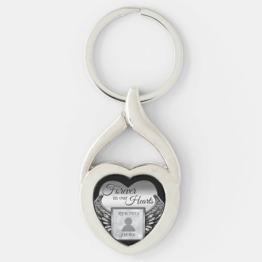 Custom Photo Memorial Heart Keychain (Voorkant)
