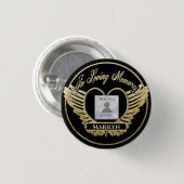 Custom Photo Memorial Heart Ronde Button 3,2 Cm (Voorkant /achterkant)