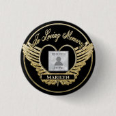 Custom Photo Memorial Heart Ronde Button 3,2 Cm (Voorkant)