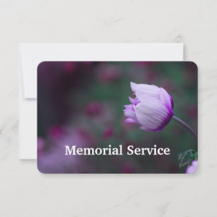 Custom Photo Memorial Service Invite Mauve Flower Kaart