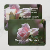 Custom Photo Memorial Service nodigt Roos Flower u Kaart (Voorkant / Achterkant)