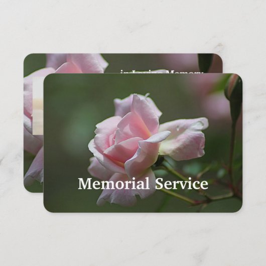 Custom Photo Memorial Service nodigt Roos Flower u Kaart (Voorkant / Achterkant)