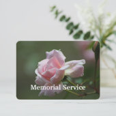 Custom Photo Memorial Service nodigt Roos Flower u Kaart (Staand voorkant)