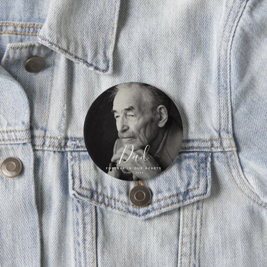 Custom Photo Memorial Tribution Funeral Ronde Button 7,6 Cm (In situ)