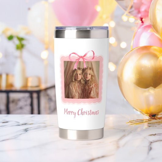 Custom Photo Merry Christmas Insulated Tumbler Geïsoleerde Drinkbeker (Vrijgezellenfeest (Gedraaid)  )
