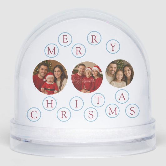Custom Photo Merry Christmas Sneeuwbol (Voorkant)