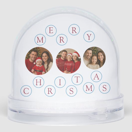 Custom Photo Merry Christmas Sneeuwbol (Achterkant)