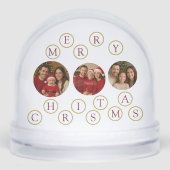 Custom Photo Merry Christmas Sneeuwbol (Voorkant)