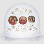 Custom Photo Merry Christmas Sneeuwbol (Achterkant)