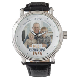 Custom Photo Message Best Grandpa Ever Horloge
